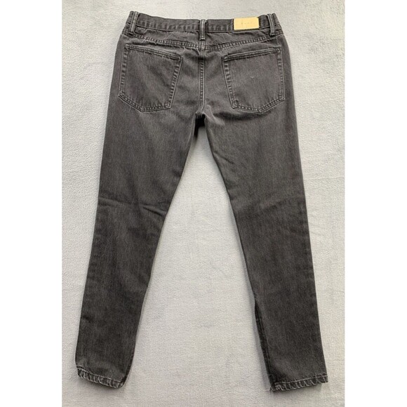 MNML Denim Jeans Men's Size 34 x 32 Black Factory Destroyed Ankle Zip Legs - Picture 2 of 15